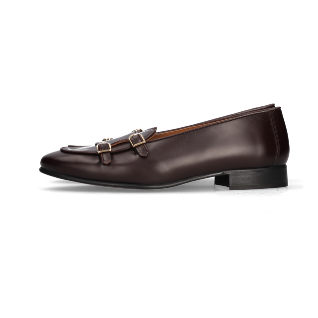 Mocasín Doble Hebilla Burdeos