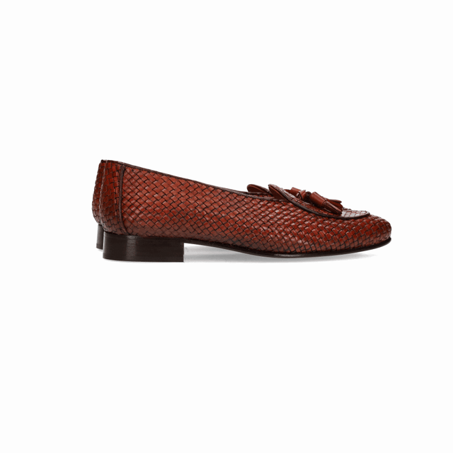 BROWN BRAIDED TASSEL LOAFER