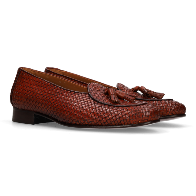 BROWN BRAIDED TASSEL LOAFER