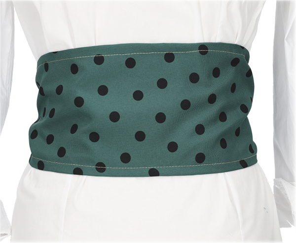 Fajín verde lunar negro grande