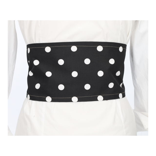 Fajín negro lunar blanco grande