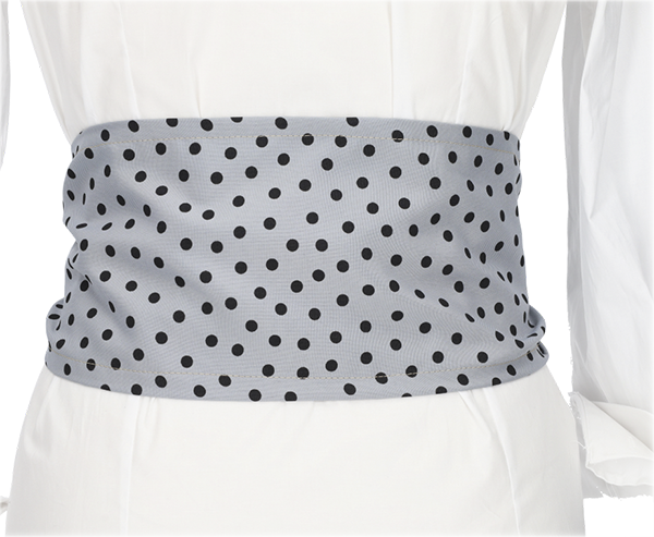 Fajín gris lunar negro chico