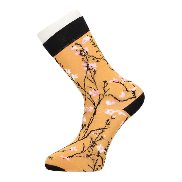 CALCETIN FLORES MOSTAZA