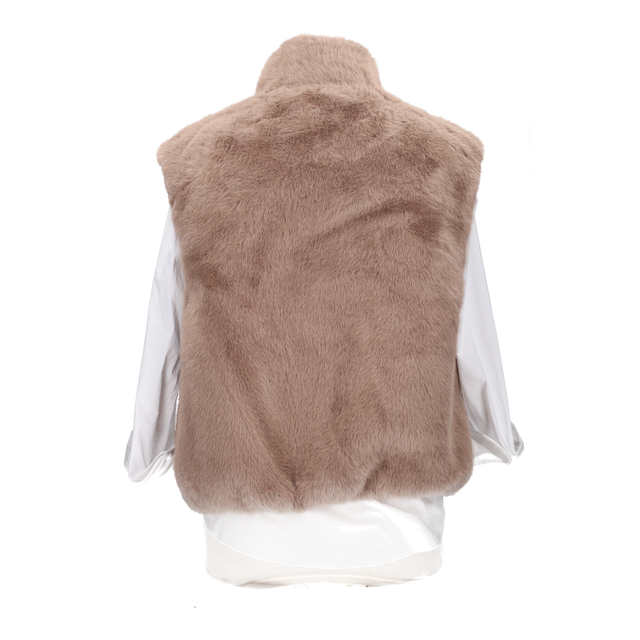 Chaleco pelo corto camel