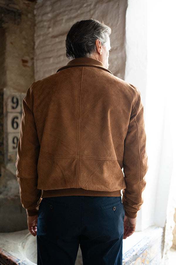 Cazadora Sevilla piel vuelta camel
