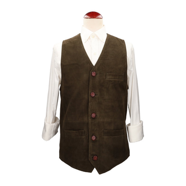 Chaleco piel vuelta verde