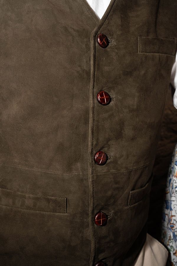 Chaleco piel vuelta verde