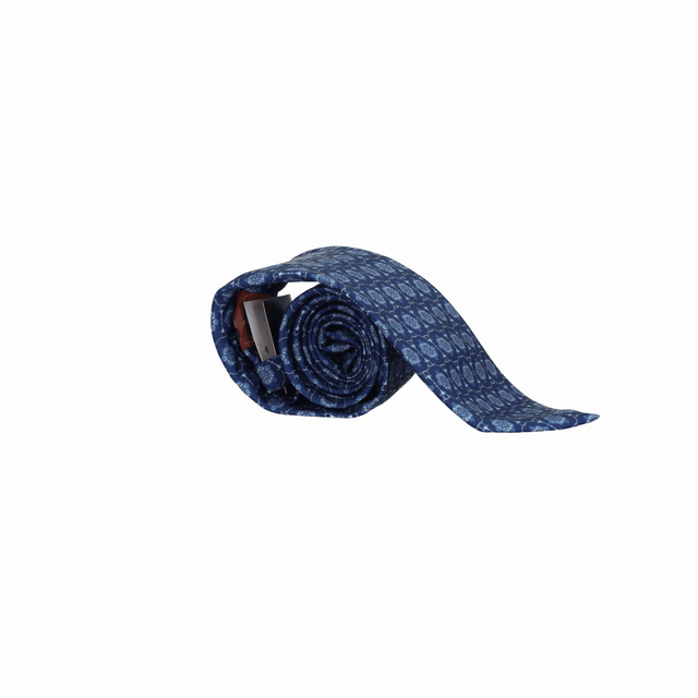 NAVY TIE WITH TRIMMINGS
