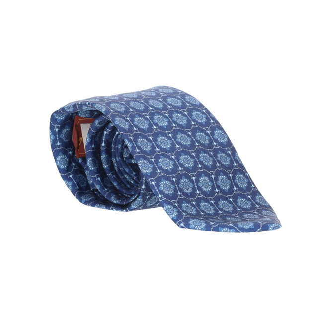 NAVY TIE WITH TRIMMINGS