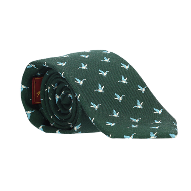 GREEN WOOL TIE GEESE
