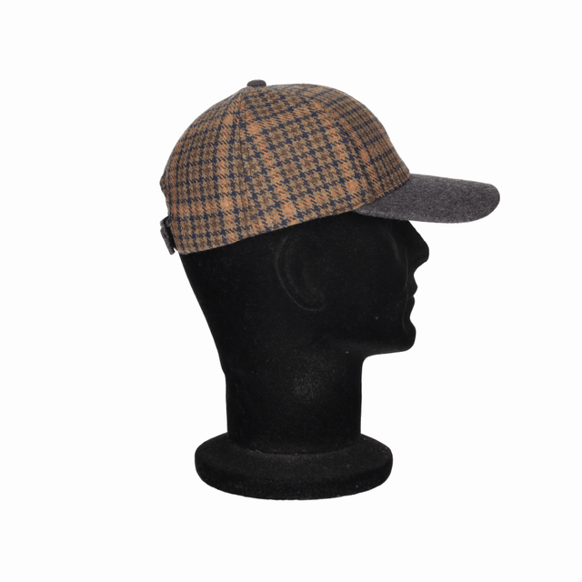 GORRA CUADROS MARRON