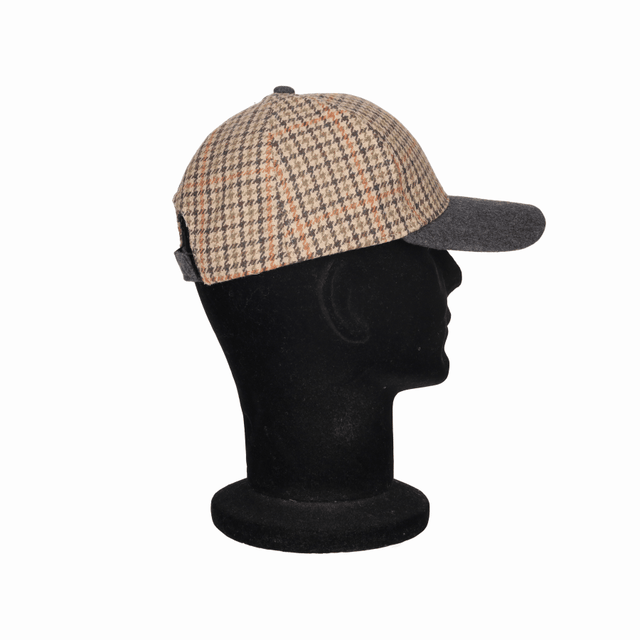 GORRA CUADROS BEIGE