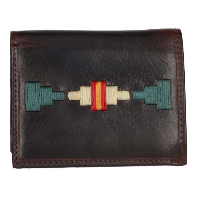 CARTERA BORDADO VERDE-BEIGE B/E