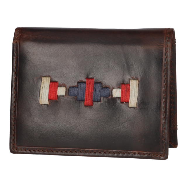 CARTERA BORDADO BEIGE-AZUL