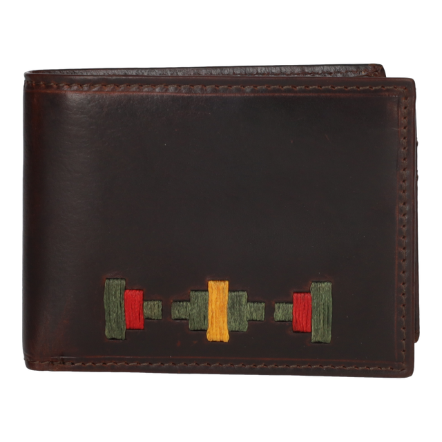 PORTEFEUILLE DE MONNAIE BRODÉ VERT KAKI