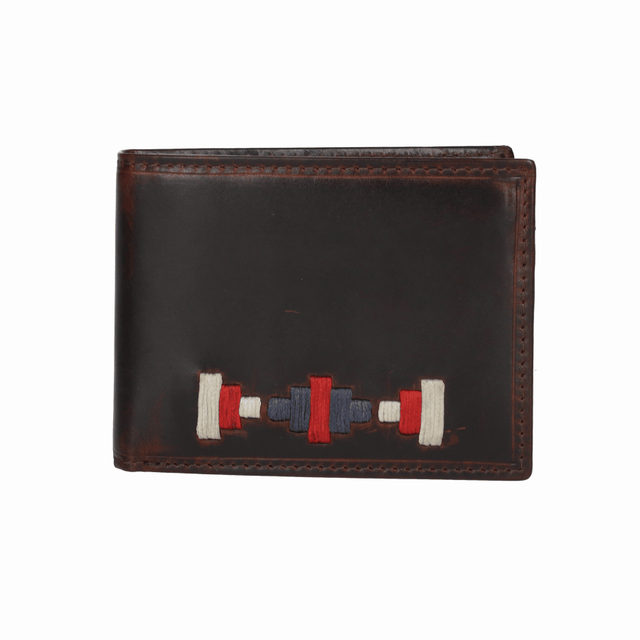 CARTERA MONEDAS BORDADO BEIGE-AZUL