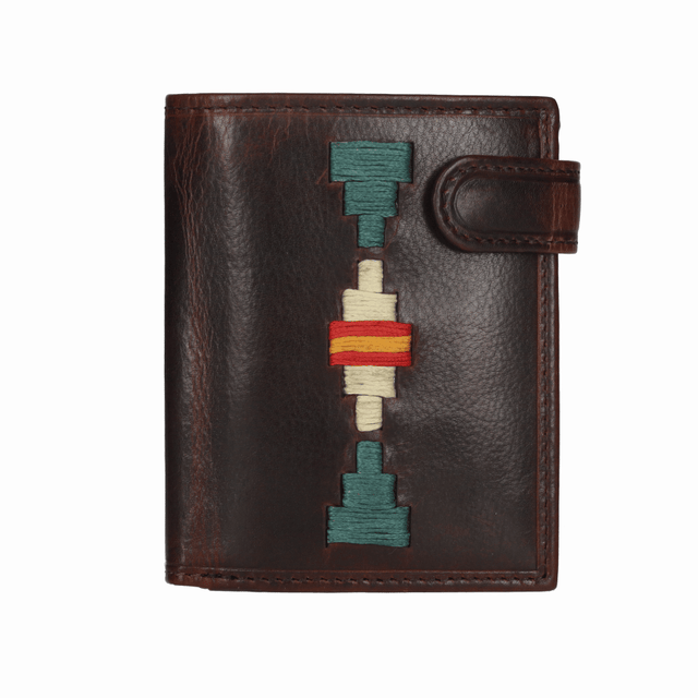 CARTERA BOTON VERTICAL VERDE-BEIGE B/E