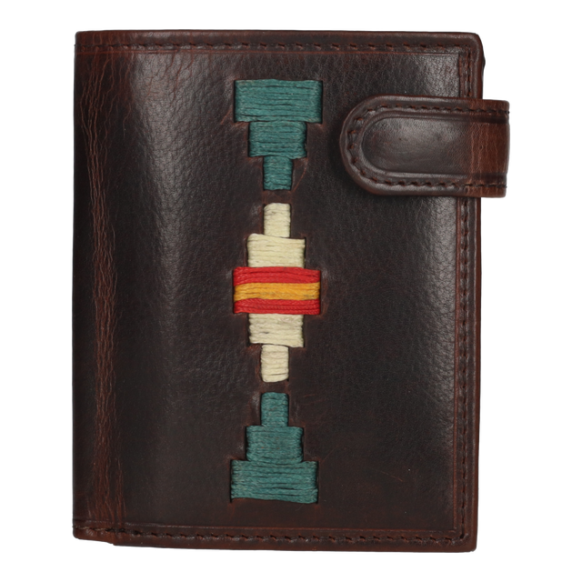 CARTERA BOTON VERTICAL VERDE-BEIGE B/E