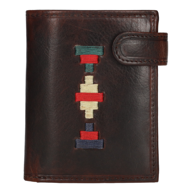 CARTERA BOTON VERTICAL AZUL-BEIGE-VERDE