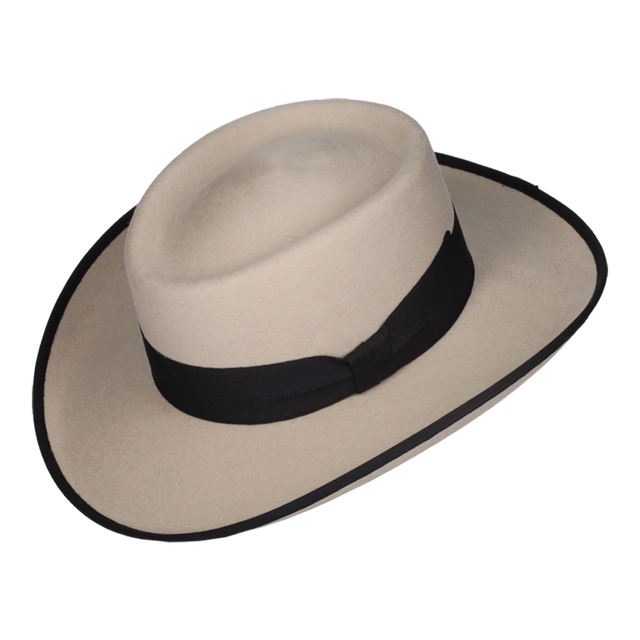 GAMBLER WOOL SAND BLACK RIBBON