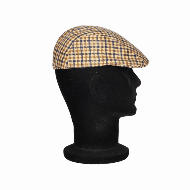 BONNET À CARREAUX MARRON