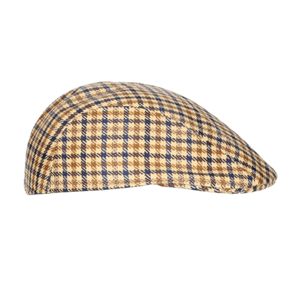 BONNET À CARREAUX MARRON