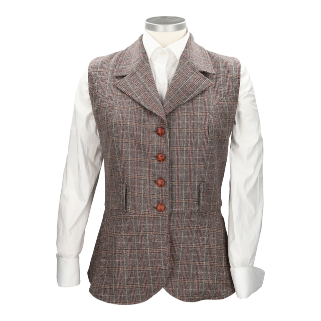 CHALECO PONIENTE CUADROS MARRON
