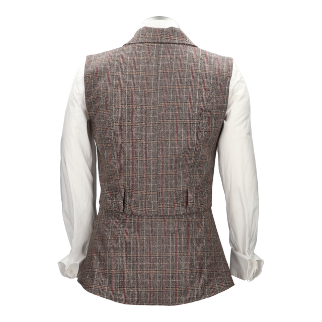 CHALECO PONIENTE CUADROS MARRON