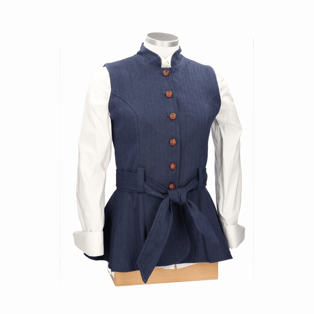 GILET À CHEVRONS BLEU PÉKIN