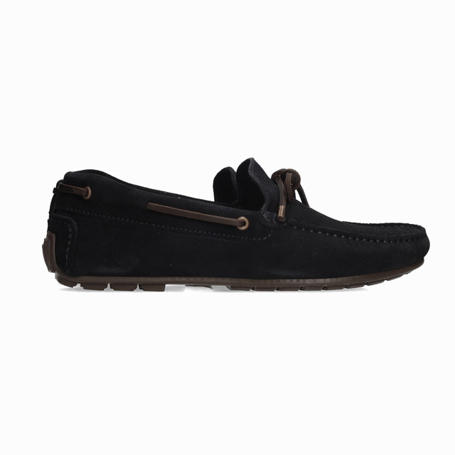 MOCASIN LAZO PIEL VUELTA MARINO