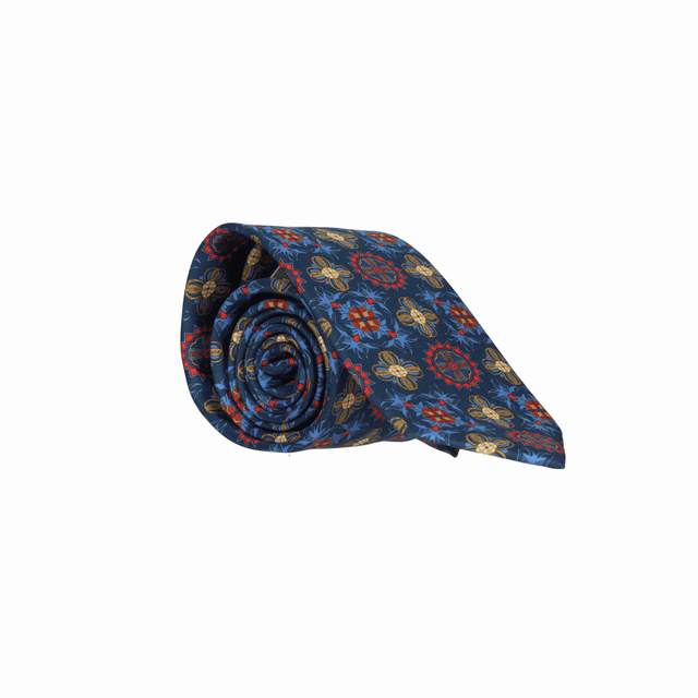CORBATA DETALLES GRANDES MARINO