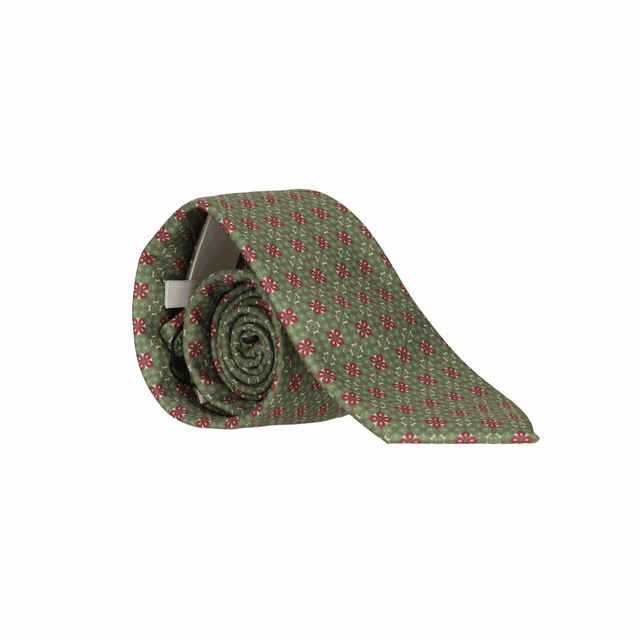 CORBATA KAKI FLORES BURDEOS