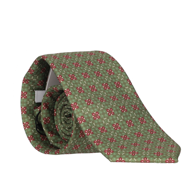 CORBATA KAKI FLORES BURDEOS