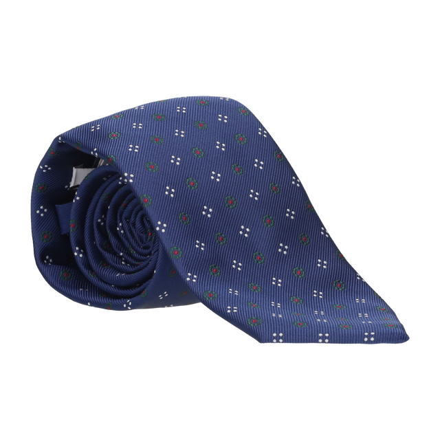 CORBATA AZUL FLORES PEQUEÑAS