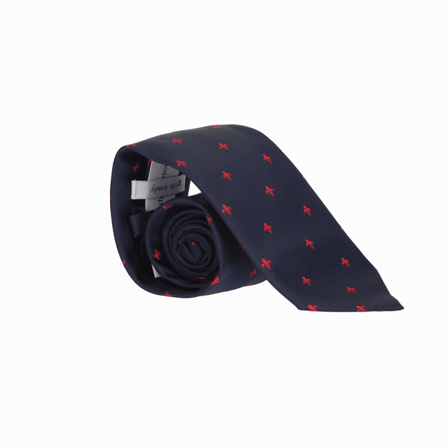 CORBATA MARINO FLOR LIS ROJO