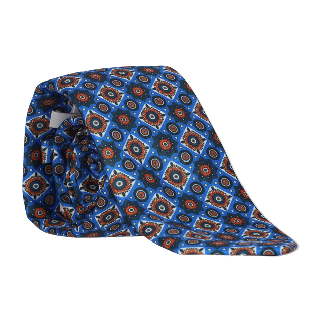 CORBATA AZUL ADORNO MARRON