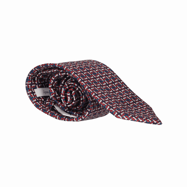 CORBATA CUADROS AZUL/ROJO