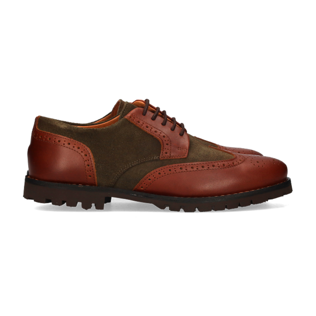 BLUCHER COMBINADO CUERO-VERDE