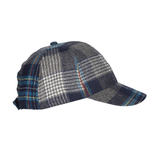 GORRA VISERA CUADROS AZUL