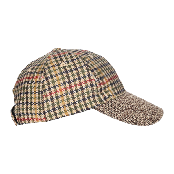GORRA VISERA CUADROS BEIGE
