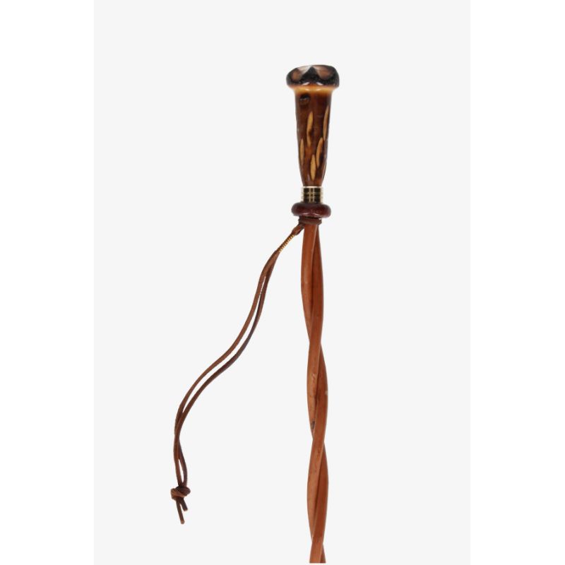 Braided Whip with Turned Wood Handle