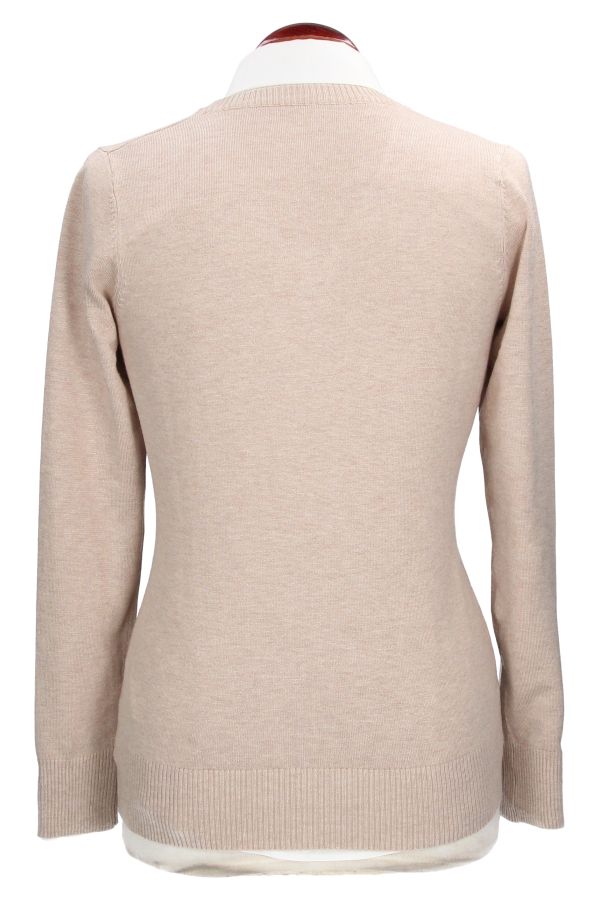 Light Beige V-Neck Sweater