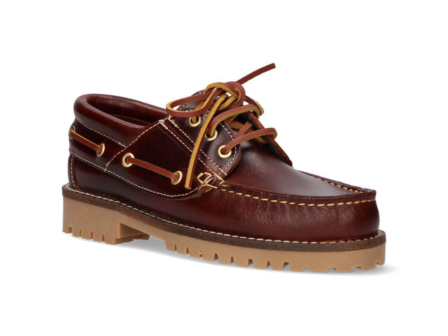 Leather Boat Shoe with Light Sole