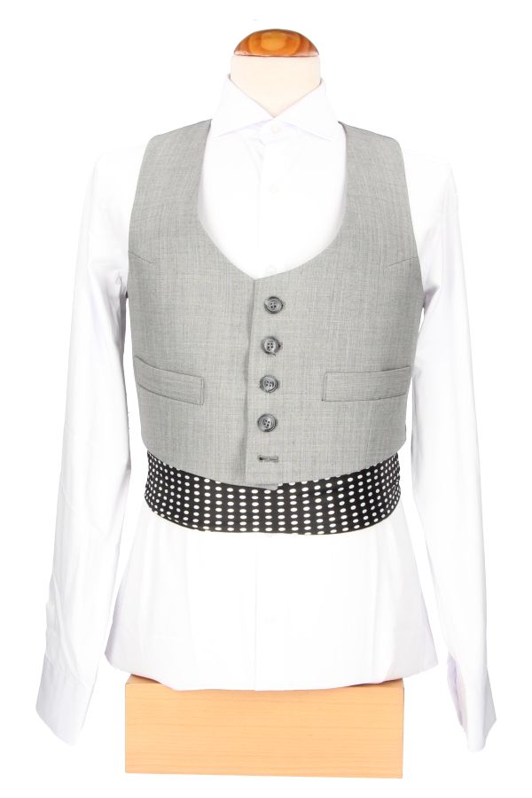 Chaqueta y Chalequillo Gris Hilatura Fina