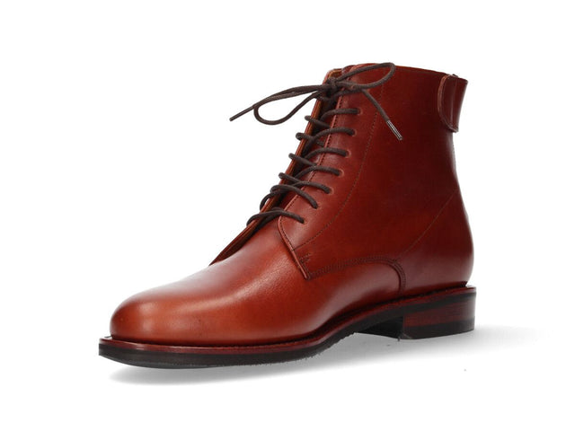 Short boot with rear zipper, bronze Valverde del Camino