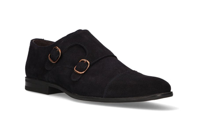 Navy Double Buckle Shoe