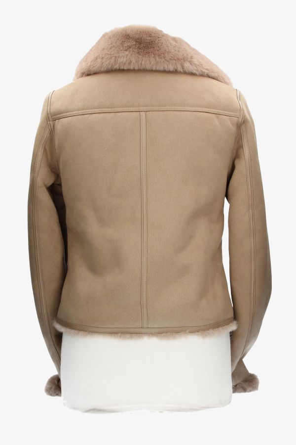 SAND SHEARLING JACKET