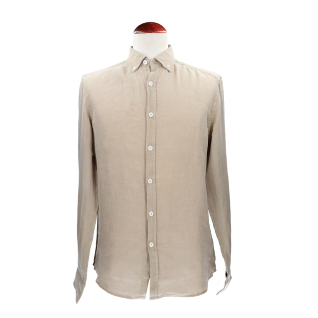 CAMISA BOTÓN LINO ARENA