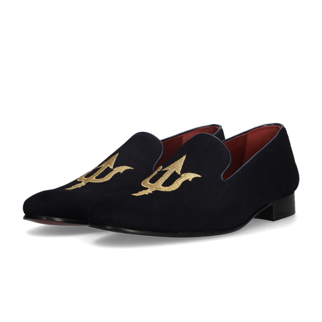 SLIPPERS AZUL BORDADO TRIDENTE