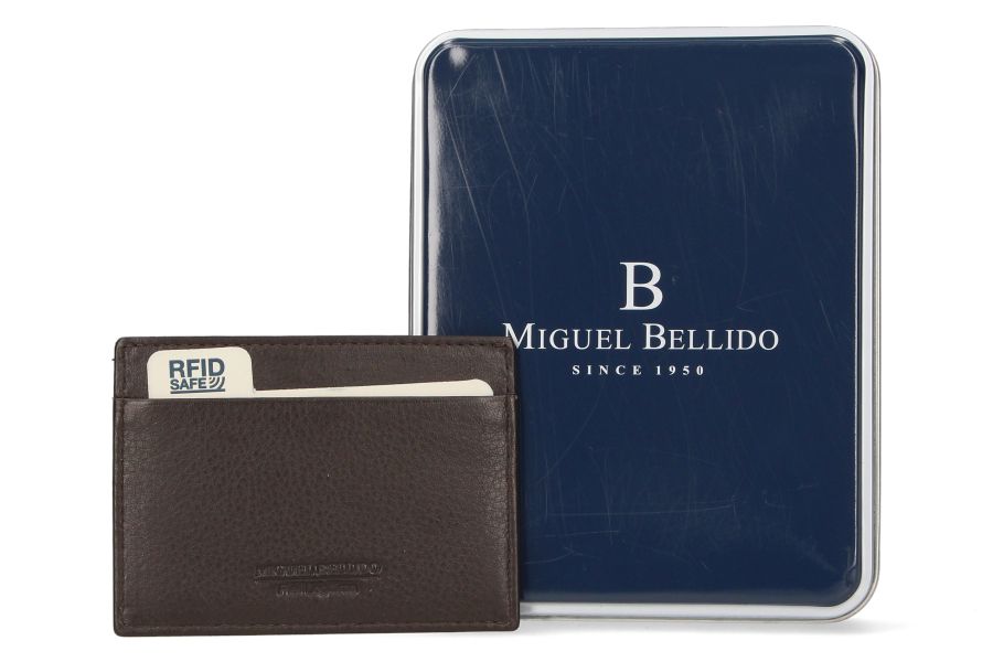 Tarjetero Sencillo de Piel Marrón